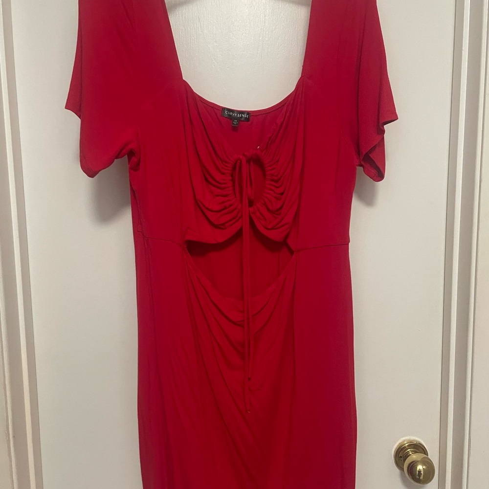 Elegant Red Midi Dress
